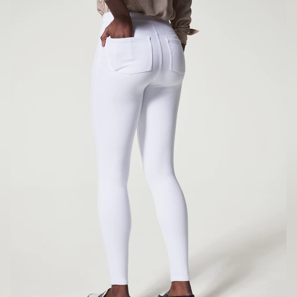 SPANX Jean-ish Ankle Leggings White Size XL Back Pockets NEW - Picture 12 of 14